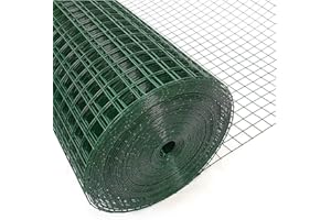 LoviStore Rete Plasticata Elettrosaldata Zincata Metallica Verde, Rotolo 25 mt, Recinzione Rigida Recinto Protezione Plastificata Giardino Balcone Terrazzo, Vari Formati (Verde, h 60 cm)