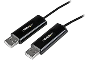 StarTech.com 2 porty USB klawiatura i mysz KM Switch/przełącznik z transferem danych do komputerów PC i Mac® - kabel do transferu danych USB KM, czarny