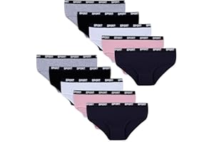 LOREZA ® 10er Pack Mädchen Slips Unterwäsche aus Baumwolle 92-170