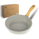 DIVORY Ceramic Frying Pan 28 cm &ndash; for Induction Cookers, PFAS and PTFE Free, Large, Coated, Oven and Dishwasher Safe (Natura,