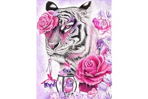MXJSUA Diamond Painting Kit Completo Diamond Painting Tigre Pittura Diamante 5D Diamond Painting Tigre Pittura Diamante Animato Ricamo Strass Punto Croce Kit per Pittura a Mosaico 5D Animato 30X40 CM