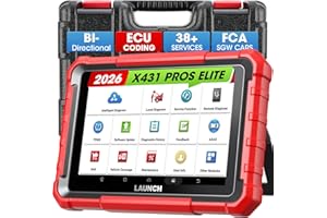 Launch X431 Pros Elite Valise Diagnostic Auto, Scanner de Diagnostic Automobile Bidirectionnel, 38+ Services, ECU Coding, CANFD&DoIP, Fonction Guide, 2 Ans de Mise à Jour Gratuite