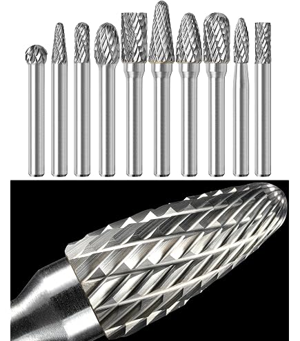 Bestgle 4-Piece Tungsten Carbide Rotary Burr Set – 1/4" Shank, Double-Cut, 150-160mm Long For Woodworking, Metal Carving & Polishing