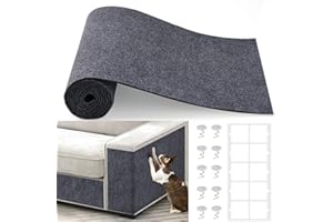 GYBOOM 78.7"x15.8" Self-Adhesive Cat Scratching Mat,Trimmable & DIY Cat Scratch Furniture Protector, Durable Scratching Pad for Sofa, Walls (Light Gray)