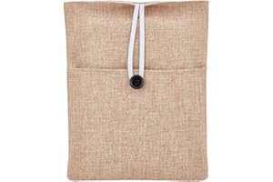 CRASPIRE Brown Book Sleeve Cotton Line Fabric Binding Book Cover with Button Washable Reusable Protector Notebook Cloth for Adult Scrapbooking DIY Crafts for Hardcover Paperbacks Book Lovers Large