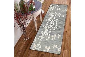 ‎DTUQYX DTUQYX Läufer Lang Flur rutschfest Teppich Küche 80 x 450CM, Polyester Waschbar und Dauerhaft, Schlafzimmer Muster Carpet, für Wohnzimmer Büro Esszimmer, Anpassbar Teppichläufer Meterware