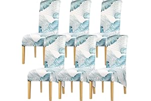 Leorate Chair Covers XL Size High Back Chair Seat Covers Stretch Printing Floral Chair Slipcover for Dining Room Banquet Hotel Home Decor Color-332 Pack of 6