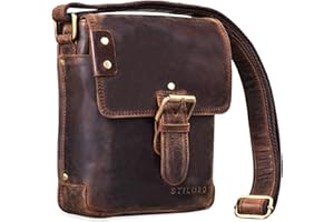 STILORD 'Alessio' Sac Messenger Cuir pour Homme Petit Sac à Bandoulière Vintage Sac d'Épaule 8,4 Pouces Sacoche