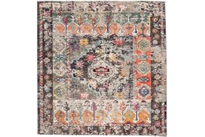 RugVista Cassiopeia, Dywan, Dywany nowoczesne, 200 x cm, Kwadratowy, Wysoki, Pokój dzienny, Jadalnia, Sypialnia, Kuchnia, Czyścić wyłącznie chemicznie, oeko_tex_100, Czarny/Multi