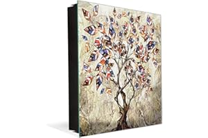 Concept Crystal Guarda Llaves Decorativo con Pizarra Magnética K14 Temas del Mundo: Árbol de Colores