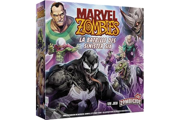 Asmodee - Cmon - Marvel Zombies Extension : La Bataille des Sinister Six - Un Jeu Zombicide - Jeux de Société de Figurines - Jeux Coopératif pour Adultes et Enfants dès 14 Ans - Version française