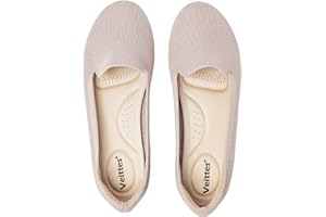Veittes Women's Wide Width Flats Shoes, Casual Soft Knitted Breathable Classic Plus Size Ballet Shoes.