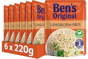 ‎BEN’S ORIGINAL BEN’S ORIGINAL Ben's Original Express Reis Langkornreis, 6 Packungen (6 x 220g)