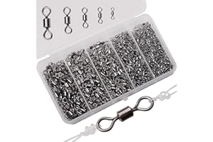 SHADDOCK 320pcs/box High-strength Heavy Duty Fishing Rolling Swivels Ball Bearing Swivel with Solid Rings Fishing Hook Connector Tackle Box