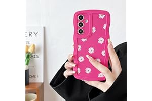 ZTOFERA Etui do Samsung Galaxy A54 5G, urocze kręcone fale, kształt ramki, wzór stokrotki, silikonowe etui na telefon komórkowy, elastyczne, odporne na uderzenia etui ochronne do Samsung A54 - różowe