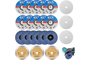 NUTKIT Trennscheiben, 22 Stück Trennscheibe 76mm, 4 Sorten Trennscheiben & Fächerscheiben Set für Mini-Winkelschleifer, Scheiben, Schleifscheiben für Metall Stahl Eisen Edelstahl Holz Keramik Fliese