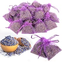 Mbsomnus 250g De Lavanda Seca Natural + 25 Bolsitas De Organza – Aroma Relajante, Sachets Para Armarios, Bodas Y DIY