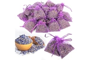 TNEDFOD 20 Lavendelsäckchen je 5g, Lavendel Duftsäckchen Kleiderschrank, Mottenschutz für Kleiderschrank, Getrockneter Lavendel, Auto Duft, Raumduft, Schrank Duft, Lavendelbeutel für Schubladen