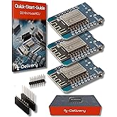 AZDelivery 3 x D1 Mini NodeMcu mit ESP8266-12F WLAN Module CH340G Lua kompatibel mit Arduino inklusive E-Book!