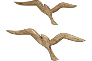 WHOLE HOUSE WORLDS Boltze 1007948 Wall Object Seagull (Wooden Wall Decoration, Birds, Maritime Motif, Wall Picture for Hallway, Living Room, Dining Room)