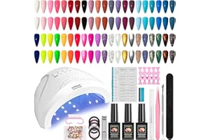 42 Colori Kit Semipermanente Unghie, MYSWEETY 48W Fornetto Unghie Smalto Unghie Mul-colori Semipermanente Unghie Kit Unghie Gel Completo con Base e Top Coat Semipermanente, Set Di Accessori per Unghie