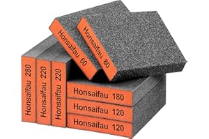 HONSAIFAU Sanding Block Sandpaper Sponge for Drywall: 8 Pack Wet Dry 60 80 120 180 220 280 Fine Medium Coarse Grit Sanding Sponge for Wood Metal Paint Furniture
