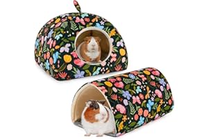 Hedgeink Meerschweinchen Haus & Tunnel Set – Kuschelhaus & Spielzeug für Kaninchen, Meerschweinchen, Frettchen und andere Kleintiere
