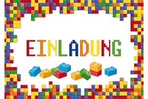 EDITION COLIBRI 10 blocchi di invito: inviti di compleanno per bambini, ragazze/ragazzi, set da 10 pezzi, per giocare con mattoncini, L*G*, biglietti di invito per il compleanno dei bambini (11073DE)