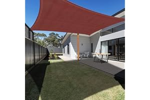 Ankuka Sonnensegel Wasserdicht 3x4m Rostrot Sonnensegel Rechteckig mit Seile 98% UV Schutz Geeignet für Garten Terrasse und Camping