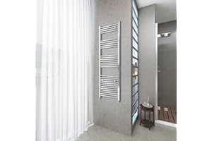 AICA SANITARIOS S.L Aica Sanitarios Radiador Toallero de Agua, Calentador de baño, Conexiones 1/2" Suministrado (Cromado, 1600x500 mm)