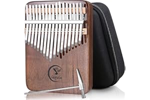 LAQULA Kalimba 17 Tasti Thumb Piano Pianoforte da Dito Portatile in Legno Massiccio Kalimba Walnut Strumento Musicale Professionale Marimbas con Custodia per il Trasporto Regalo per Adulti Principianti