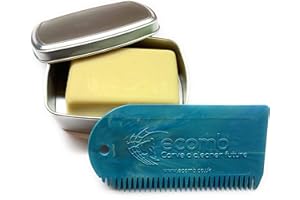 ECOMB Eco Surf Board Wax, Comb, Storage Tin & Sticker 100% Reclaimed Marine Waste Plastic (Tie Dye)