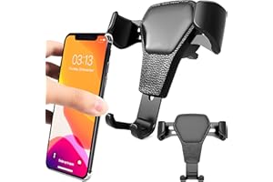 Retoo Samochodowy uchwyt na telefon komórkowy z silikonową ochroną, 4,5 – 6 cali, do kratki wentylacyjnej, uniwersalny kompatybilny z Samsung, LG, iPhone, Huawei, Xiaomi, czarny