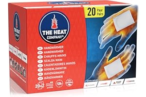 ‎THE HEAT COMPANY THE HEAT COMPANY Ogrzewacze do dłoni – 10 lub 40 par – bardzo ciepłe – ogrzewacze do kieszeni – ogrzewacze palców – 12 godzin ciepłe dłonie – aktywowane powietrzem