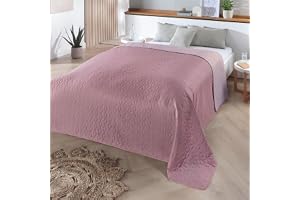 Delindo Lifestyle överkast Belford gammalrosa bär, sängöverkast för enkelsäng, enfärgad, 140 x 210 cm