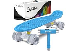 Skatro - Mini-Cruiser-Skateboard. 22 Zoll Kunststoff-Board im Retro-Stil, komplett mit