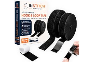INSTITCH Self-Adhesive Hook and Loop Tape, Adhesive Tapes, 25MM (2 Meter) | Hook & Loop Tapes Roll, Perfect for DIY | Home, Office, School, and Crafting |, Crafting & Wall Hanging