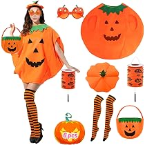 Tuta per Halloween, da uomo, a forma di zucca, con blocco di colore