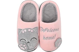 ChayChax Mignon Dessin Animé Chaussons Maison Mixte Enfant Hommes Femmes Hiver Peluche Douce Pantoufle d'intérieur Confort Chaud Coton Chaussures pour la Maison
