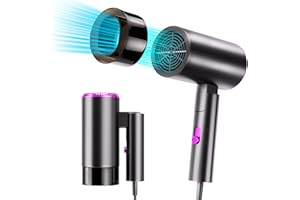 Haartrockner Ionen, Ionen Föhn, Nisperos Reisefön Klappbar Klein, Hair Dryer, Haartrockner & Zubehör, 2 Heiz- und 3 Geschwindigkeitsstufen Schonendes Styling & Gleichmäßige Wärmeverteilung