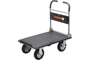 Meister Carrello piattaforma “super cross-over” - Pieghevole - Portata 300 kg - Freno stazionamento / Trasporto ruote girevoli / Pacchi pneumatici / Acciaio / 8985700