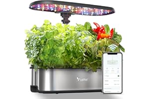 LetPot LPH-SE Hydroponics Growing System, 12 Pods Smart Herb Garden Kit Indoor, Indoor Garden, APP & WiFi Controlled, with 24W Growing LED, 5.5L Water Tank, Pump System, Automatic Timer