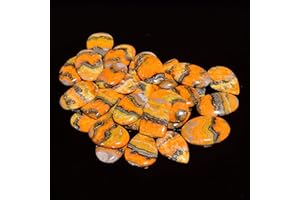 Gemkora 3pcs Natural Bumble Bee Gemstone Wholesale Cabochons Lot, Jewelry Making Loose Gemstone, Polished Home Decor Specimen, DIY, Wire Wrapping, Reiki, Healing Crystals, Bulk Gemstone Deal