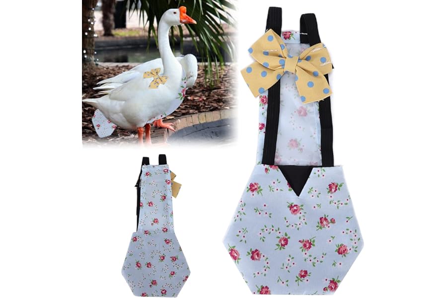 Poultry Diapers for Chickens Ducks Geese, Washable Reusable Pet Nappy with Adjustable Bow-Knot, Sanitary Belly Bands for Small Animals