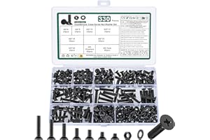 YOUYIDUN Juego de Tornillos Avellanados M5 con Tuercas y Arandelas - Pernos de Cabeza Plana de Cruz Negra para Máquina