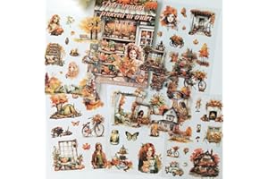 FREKYAR Scrapbooking Accessori Kit per Junk Journal,Journaling Adesivi per Scrapbooking per Scrapbook,Notebook,Mobili,DIY Craft,Album Fotografici,Buste,Cartoline(Autumn)