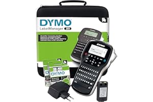 DYMO LabelManager 280 + Case imprimante pour étiquettes Transfert thermique - Imprimantes pour étiquettes (Transfert thermique, Noir, Argent, LCD, QWERTZ, 1,2 cm, D1)