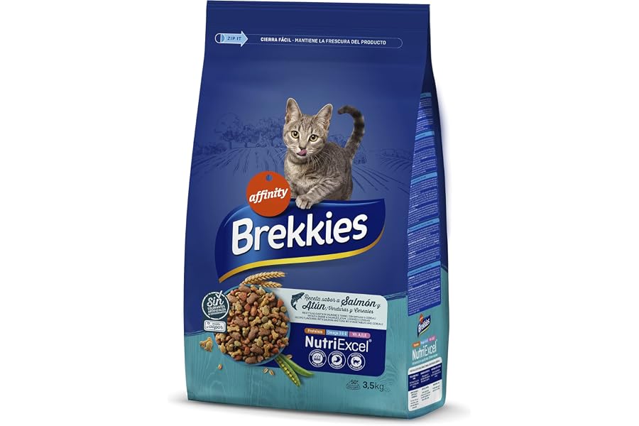 Brekkies Pienso para Gatos con Salmon, Atun y Verduras 3,5kg