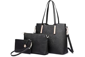Miss Lulu Handtasche Damen Schultertaschen für Damen Tragetasche Damen Tote Bag Groß Henkeltasche Damen Frauen Schulter Beuteltote Gross Henkeltasche Set 3-teiliges Set
