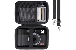 Kodak Mini Shot 2 ERA/Mini Shot 2 Retro Instant Camera and Photo Printer/Mini 2 ERA Photo Printer Estuche rígido con Correa para el Hombro by Khanka,Sólo Estuche,Negro